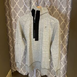 New G-Star Men's Light Gray Zip-Up Sweater